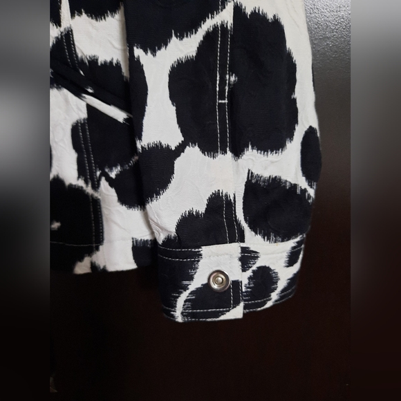 Haggar Cotton Floral Zip Jacket - Picture 6 of 12